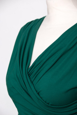 Sukienka kopertowa dwustronna midi Kate - Zielony butelkowy