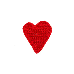 Broszka szydełkowe serce - Czerwony