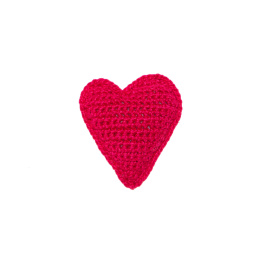 Broszka szydełkowe serce - Różowy