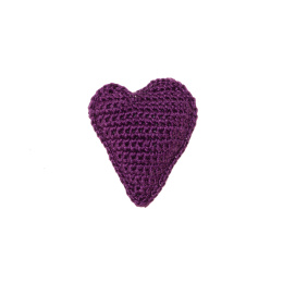 Broszka szydełkowe serce - Fioletowy