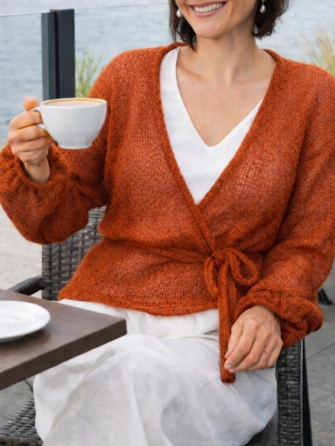 Lekki sweter mgła Nadia - Rudy/Rdza