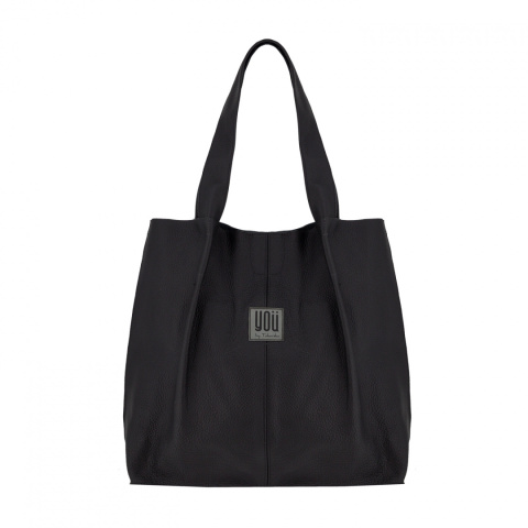 Skórzana torba Shopper - Czarna