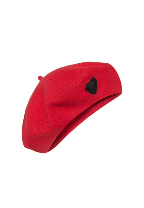 Beret serce - Czerwony