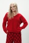 Alpaka sweter Mia - czerwony