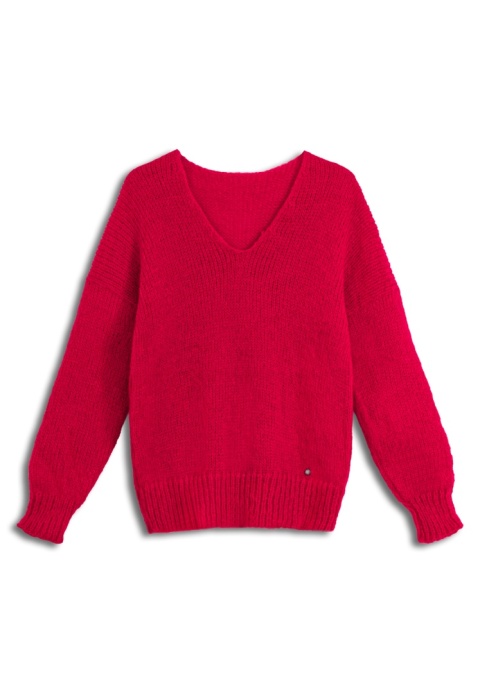 Alpaka sweter Mia - czerwony